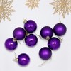 Northlight 2-Finish Glass Ball Christmas Ornaments - 2.5" (60mm) - Grape Purple - 9ct - 3 of 4