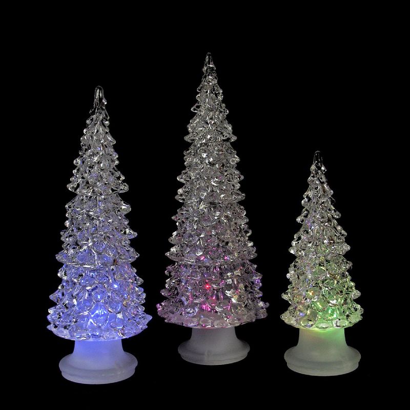 Northlight Set of 3 Clear Color Changing LED Lighted Christmas Trees, 2 of 3