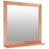 vidaXL Wall Mirror, 21.7x21.7 inches, Dense Solid Wood Walnut Frame, Minimalistic Design, Ideal for Small Spaces, Clear Reflection Vanity Mirror - 3 of 4