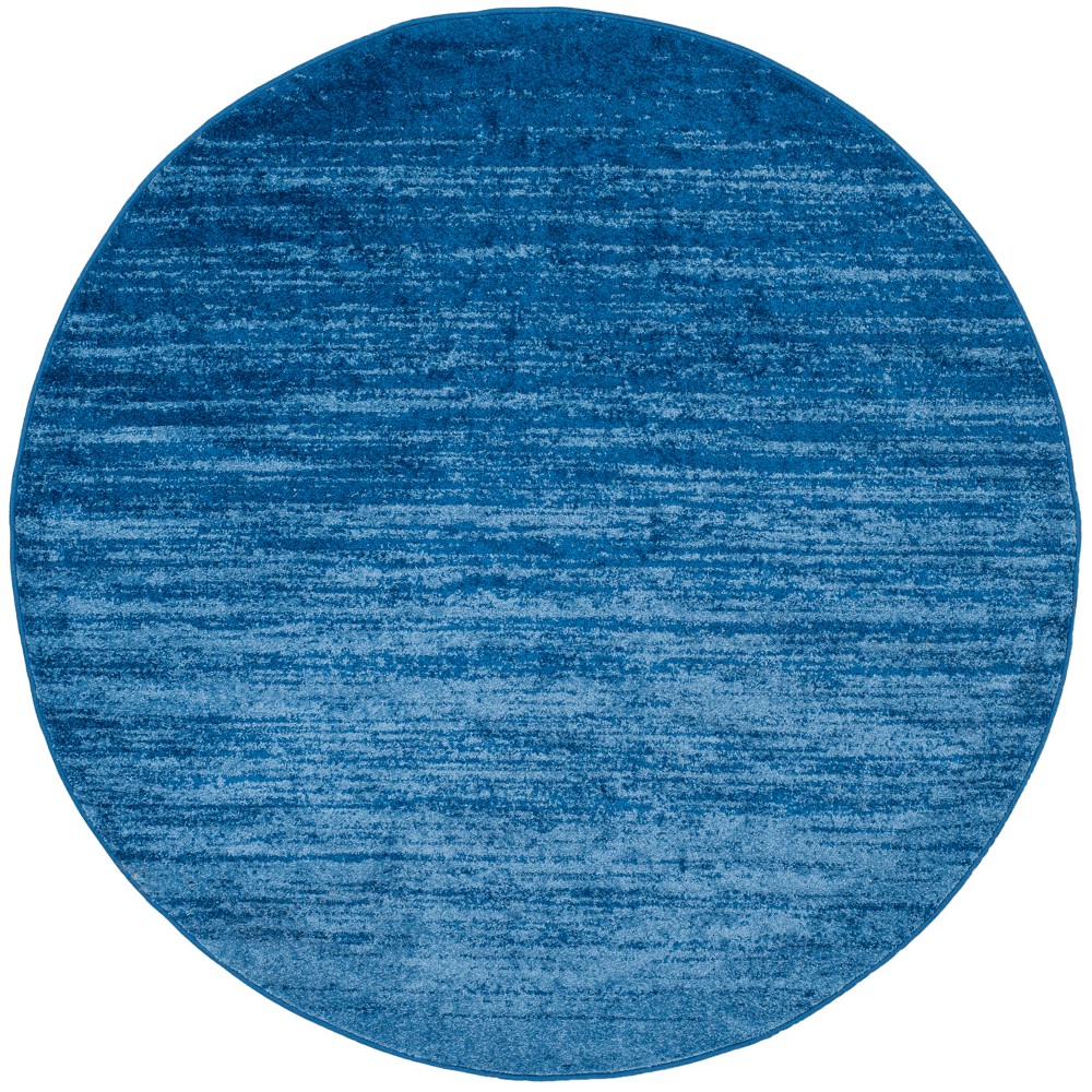 Light Blue/Dark Blue Solid Loomed Round Area Rug 4' - Safavieh