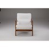 DOMETOUR Linen Fabric Chair with Lumbar Pillow Reading Chair with Wood Frame Lounge Arm Chairs for Living Room - 3 of 4