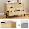 Natural Rattan 6 Drawer Dresser, Wooden Chest of Drawer, Farmhouse Storage Cabinet with Metal Legs, Modern Dresser - 3 of 4
