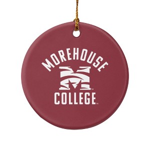 Morehouse College Maroon Tigers Logo Porcelain Holiday Christmas Tree Ornament - 1 of 4