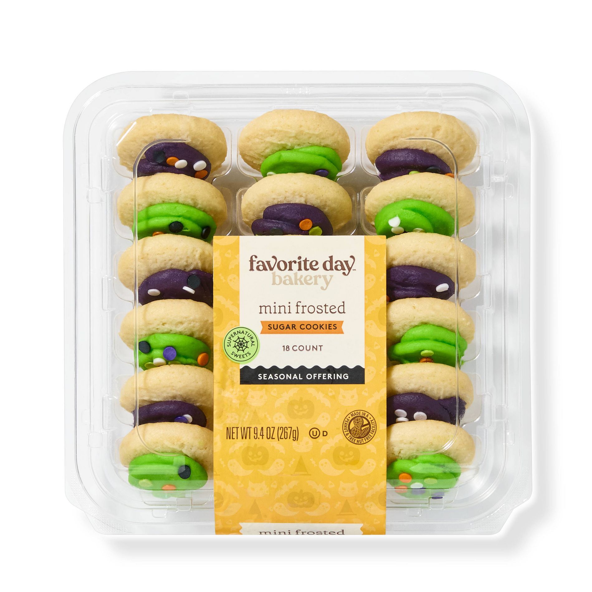 Halloween Mini Frosted Sugar Cookies - 9.4oz/18ct - Favorite Day™