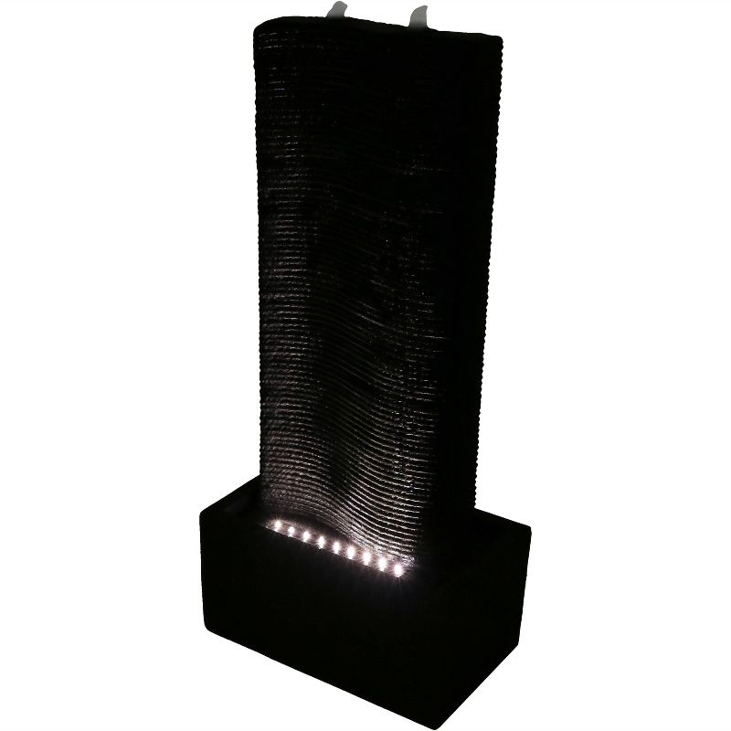 Sunnydaze 31"H Electric Polyresin Rippling Tower Column Outdoor Water Fountain with Lights, 5 of 13