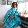 Women's Fuzzy Plush Fleece Full Lined Wrap Sweaters, Adult Wearable Blanket Cape, Super Warm Soft Cozy Gift for her - Catalonia - 2 of 4