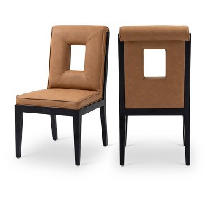Meridian Furniture,Gwendolyn Vegan Leather Dining Side Chair, Set of 2 - 1 of 4
