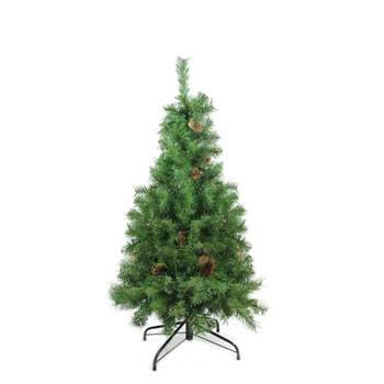 Northlight 4'  Red Pine Full Profile Artificial Christmas Tree with Pine Cones - Unlit