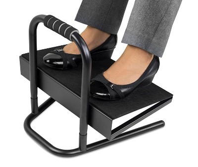 Mount-It! Black Adjustable Foot Rest with Padded Surface