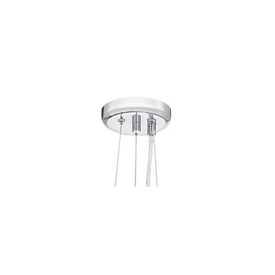 Modern Chrome and Crystal 19" LED Pendant Drum Light