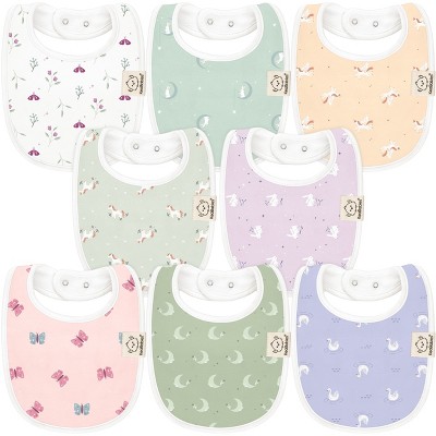 KeaBabies 8pk Organic Baby Bibs for Boy, Baby Drool Bib for Baby Boys and Girls, Newborn Teething Bibs