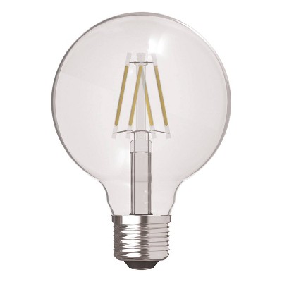 GE Clear G25 Globe Dimmable LED Bulb, Soft White, 5W, 2-Pack