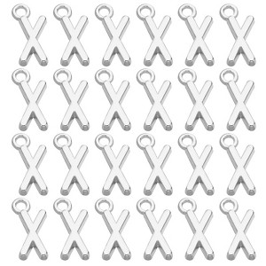 Unique Bargains Metal Bulk Elegant DIY Crafts Jewelry Making Initial Pendant 50 Pcs - 1 of 4