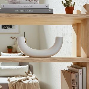 Sagebrook Home 12" Half Circle Vase - Ceramic Abstract Contemporary Artistic Vase - Decorative Table Decor - 1 of 4