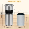 4.5 Gallon Trash Can, Stainless Steel Ashtray Metal Can, Commercial Garbage Can with Removable Inner Bucket, Waste Bin with Lid for Outside Patio - 2 of 4