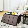 SONGMICS Storage Ottoman Bench Leather Ottoman with Storage - 2 of 4