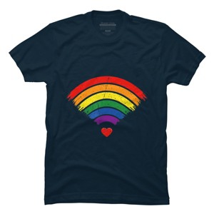 Adult Design By Humans Wifi Spreading Love Heart Pride By Belugastore T-Shirt - 1 of 2