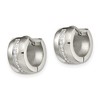 Chisel Stainless Steel Polished with Preciosa Crystal 7mm Hinged Hoop Earrings - 2 of 4