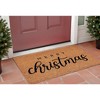 HomeRoots 17" X 29" Natural and Black Coir Merry Christmas Outdoor Christmas Door Mat - 2 of 3