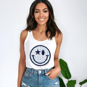 Simply Sage Market S.W.Smiley Patriotic Stars Racerback Tank - 1 of 4