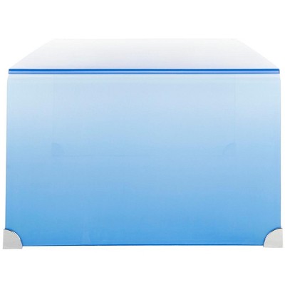 Crysta 47'' Blue Ombre Rectangular Glass Coffee Table