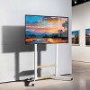 Artloge Heavy Duty Steel Mobile TV Floor Stand Height Adjustable Rolling TV Cart with Shelf & 4 Wheels for 40-100 Inch LCD LED TV Max Load 100KG - 2 of 4