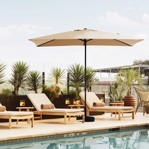 Hyleory 10FT Market Umbrella for All Seasons, 6 Iron Core Ribs, Size: 120" x 96" - 1 of 4