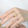 Sterling Silver Ring with 14K Gold Plating and 5MM Freshwater Pearls – Chic and Contemporary Modern Design - 2 of 3