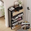 Shoe Storage Cabinet with 2 Flip Drawers Farmhouse Shoe Organizer with Metal Legs, Narrow Shoe Rack for Entryway, Foyer, Hallway - 4 of 4