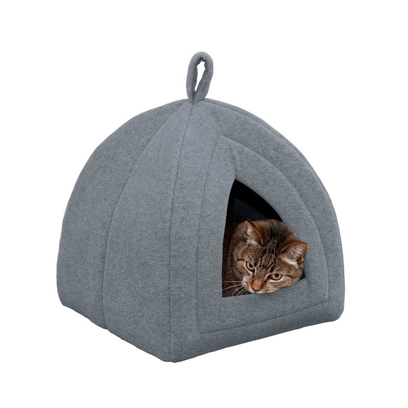 FurHaven Fleece Pet Tent Cat Bed, 1 of 5