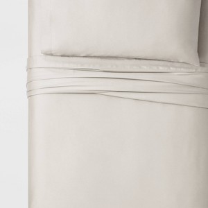 Twin XL 100% Cotton Solid Sheet Set Chai Beige - Threshold