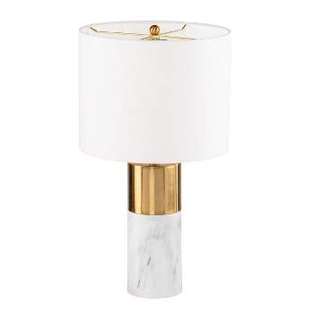 Gasbrom Table Lamp White/Gold (Includes LED Light Bulb) - Southern Enterprises