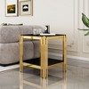 CENGHU Modern Coffee Table, Center Table with Storage Shelf, Tea Table with Mirror Finished Stainless Steel Frame, Side Table for Dining Room, Bedroom - 3 of 4