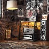Aheaplus 4-Tier Wooden AV Component Media Stand Stereo Cabinet with Power Outlets and LED Lights - 3 of 4