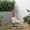 Christopher Knight Home Crumpton Outdoor Wicker Hanging Basket Chair with Cushions - 2 of 4