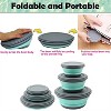 3pcs/set Camping Bowl; Silicone Collapsible Bowl Lunch Box Salad Bowl With Lid; Expandable Food Storage Containers Set With Folding - 2 of 2