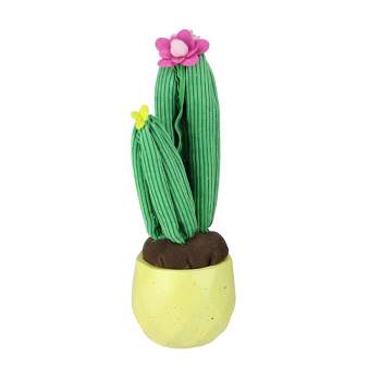Northlight 10.5" Plush Dual Cactus Artificial Potted Plant Table Top Decoration - Green/Yellow