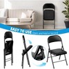 SUGIFT 6 Pack Heavy Duty Black Folding Chairs with Padded PU Leather Seats, Metal Frame, Portable for Indoor/Outdoor - 3 of 4