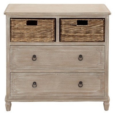 Wood Dresser 2 Basket Drawers and Regular Drawers Walnut - Olivia & May