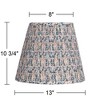 Springcrest Collection Hardback Shirred Empire Lamp Shade Pink Blue Floral Medium 8" Top x 13" Bottom x 11" Slant Spider with Harp and Finial Fitting - 4 of 4