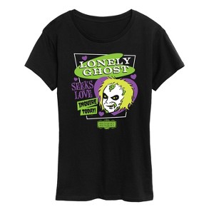 Women's - Beetlejuice - Beetlejuice Lonely Ghost Seeks Love Short Sleeve Graphic T-Shirt - 1 of 4