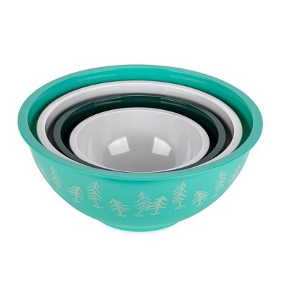 Multicolor Melamine Nesting Bowl Set with Plastic Lids
