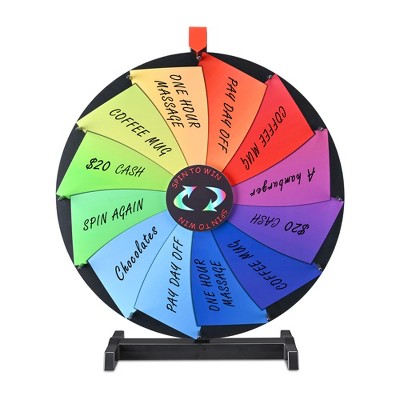 Winspin 12"/15"/18"/24" Spinning Prize Breeze Wheel Wall Mounted Tabletop Colorful Home Trade Show Carnival Game