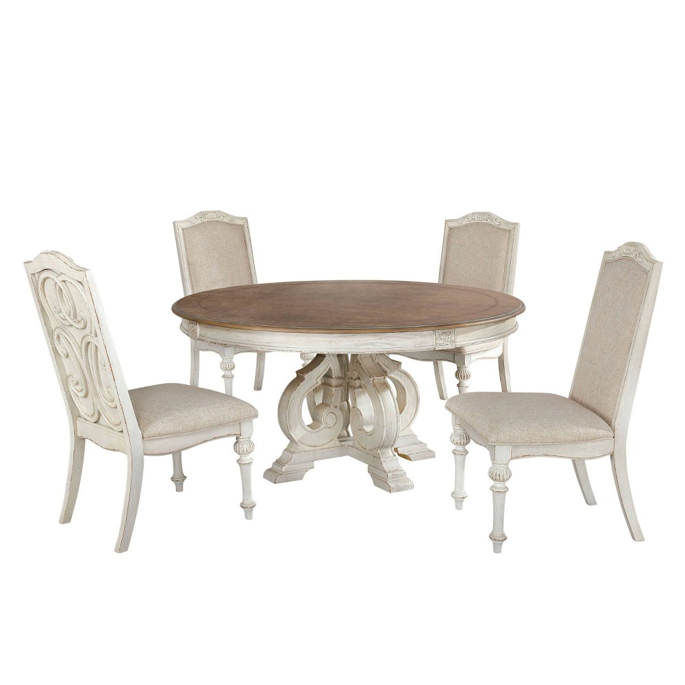 Photos - Dining Table 5pc Frainio Dining Set White - HOMES: Inside + Out