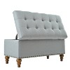 Racxily Ottoman Storage Bench, Recessed Hinge Top with Rivet Trim for Bedroom & Living Room - 4 of 4