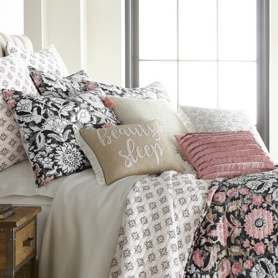 Loretta Gold and Blush Square Throw Pillow with Tassels - 18"
