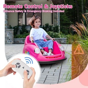 12V Bumper Car for Toddlers, Kids Electric Ride on Battery Toy with Parent Remote Control, 360 Degree Spin, 2-Speed, Music & LED Lights - 1 of 4