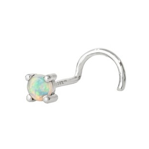 Jewelry Avalanche Natural Australian Opal Nose Stud 22G 14K Gold Nose Screw Nose Ring Stud - 1 of 4