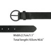 Elerevyo Women's Black Casual PU Leather Waist Belt with Buckle - 3 of 4