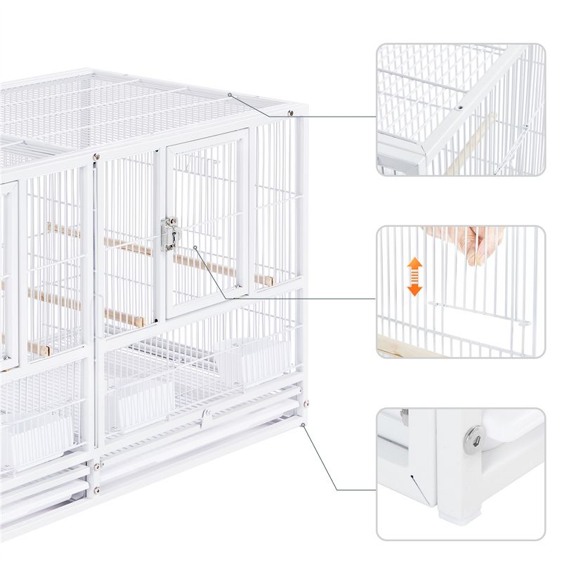 Yaheetech Stackable Wide Bird Cage for Small Birds Lovebirds Finch Canaries Parakeets Cockatiels, 4 of 8